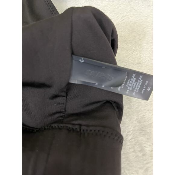 Skims 4X Scoop Bralette Sports Bra Cropped Tank Top in Onyx Black - Picture 5 of 7